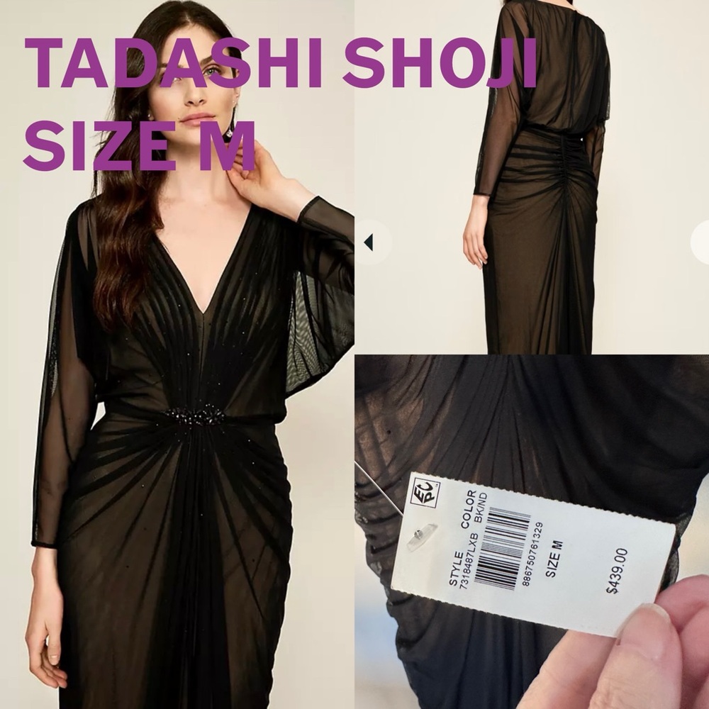 Tadashi Shoji NWT long sleeve gown Trades/Offers Prom Maxi Sheer 1920